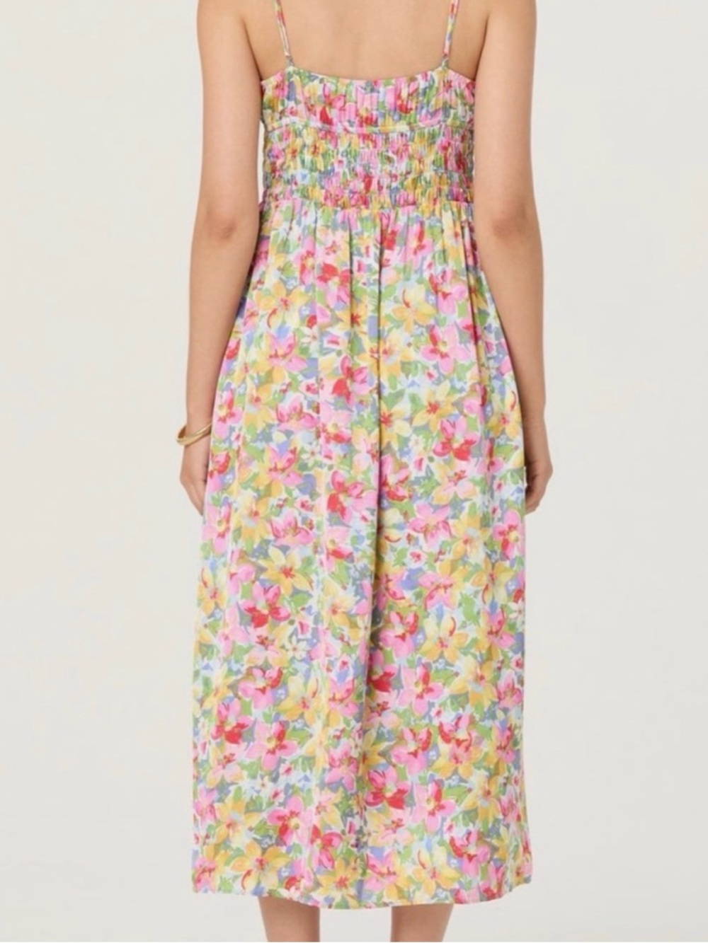 Astr Floral Tie-Front Sundress in Pastel Multicolor - Picture 3 of 6